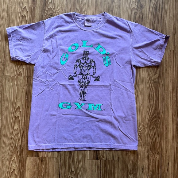 gold's gym purple shirt